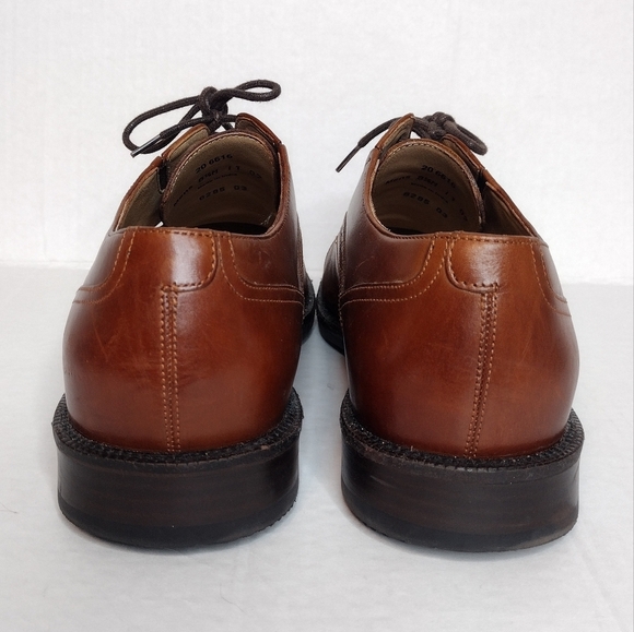 Johnston & Murphy Men's Brown Leather Lace Up Cap Toe Oxford Dress Shoes - Picture 6 of 12